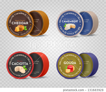 Italian Cheese Mockup Featuring Four Organic Farmhouse Labels 131683928
