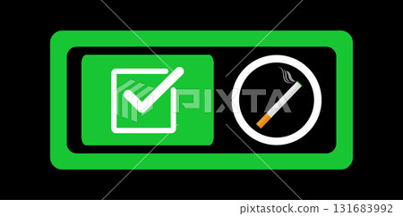 Smoking Allowed Sign Green and Black. Smoking Area Sign. 131683992