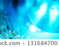 Oil bubbles close up. circles of water macro. abstract light blue background 131684700