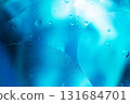 Oil bubbles close up. circles of water macro. abstract light blue background 131684701