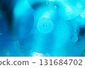 Oil bubbles close up. circles of water macro. abstract light blue background 131684702
