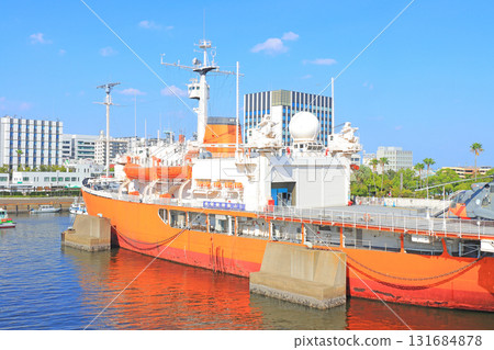 A view of the Antarctic research vessel Fuji, Nagoya, Aichi Prefecture 131684878