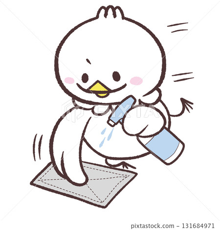 一隻白鳥拖地的插圖 一隻白鳥拖地的插圖 131684971