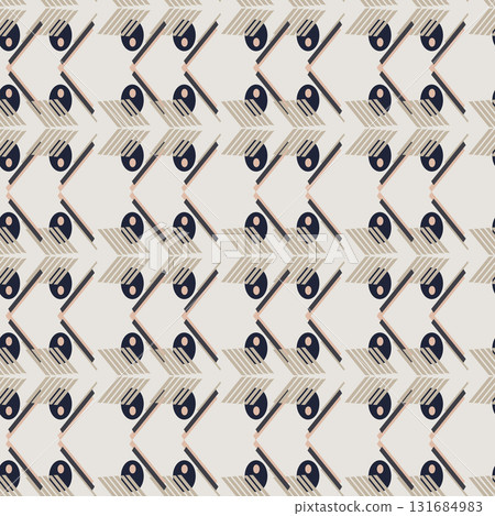 Textile motif seamless pattern. Abstract line shape geometric motif basic pattern continuous background. Man shirt all over print block.  131684983