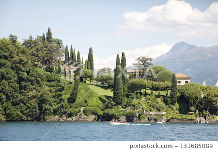 The gardens of Villa Balbianello on Lake Como in Italy, famous as the filming location for the planet Naboo in Star Wars The gardens of Villa Balbianello on Lake Como in Italy, famous as the filming location for the planet Naboo in Star Wars 131685089