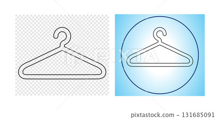Hanger Icon Illustration for Fashion, Wardrobe, and Organization in Clean Line Art. 131685091