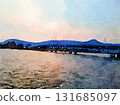 Sunset in Kompot, Cambodia and Mount Bokor | A fantastical landscape created by the river and bridge 131685097