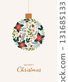 Christmas ornaments vector illustration background 131685133