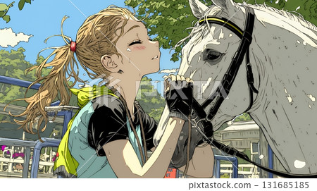 照顧馬的年輕女子 131685185