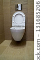 White ceramic toilet bowl in modern bathroom interior 131685206
