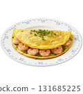 Fluffy Shrimp Omelette with Chopped Scallions 131685225