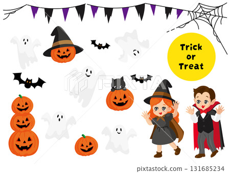 萬聖節可愛插圖集 131685234