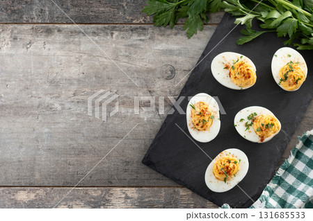 Homemade deviled eggs 131685533