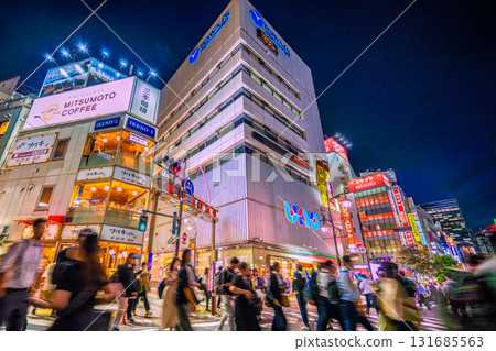 Tokyo cityscape, Japan, October 2nd. View of the bar district of Shinbashi Nishiguchi Street from Shinbashi Station (Karasumori Exit). Tokyo cityscape, Japan, October 2nd. View of the bar district of Shinbashi Nishiguchi Street from Shinbashi Station (Karasumori Exit). 131685563