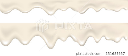 Yogurt wave realistic 3d texture, dripping cream. 131685637