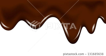 Realistic dark chocolate falling drops, dripping melted liquid cocoa cream. Realistic dark chocolate falling drops, dripping melted liquid cocoa cream. 131685638