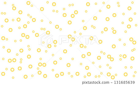 Gold fizzing air bubbles isolated on white background. E 131685639