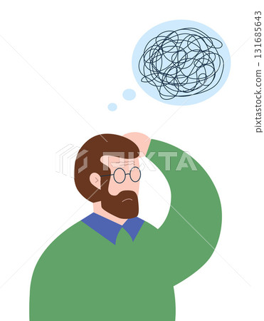Thinking, make choice or decision illustration. 131685643
