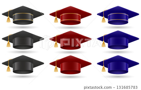 graduate hat for university college and academy cartoon stock vector illustration 131685783