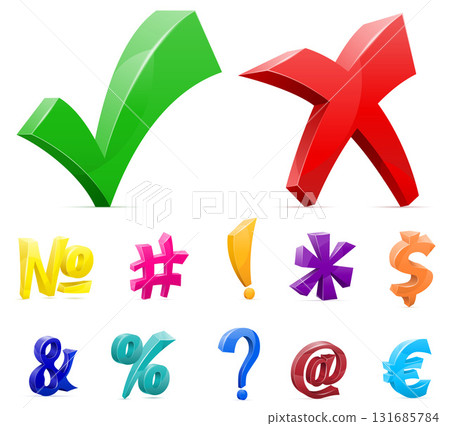 mark sign symbol graphic elements for design cartoon stock vector illustration 131685784