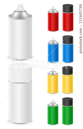paint spray in a metal can container cartoon stock vector illustration 131685789