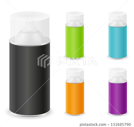 paint spray in a metal can container cartoon stock vector illustration 131685790