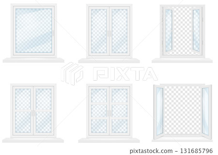 plastic home window cartoon stock vector illustration 131685796