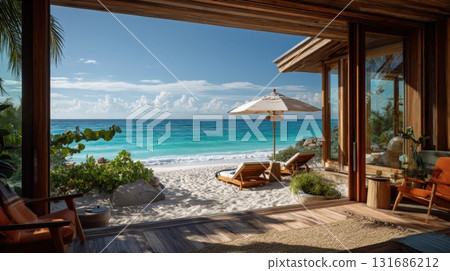 Chill beach view from a home 131686212