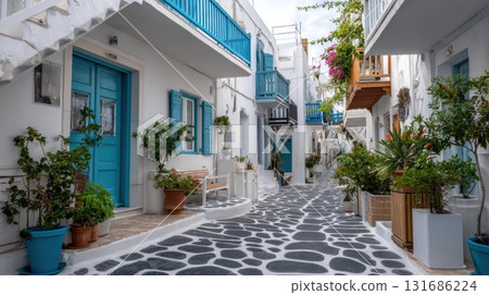 Coastal village streets 131686224