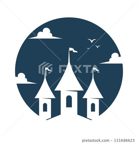 Castle building logo design Castle building logo design 131686623