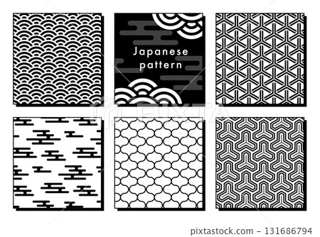 單色簡約日式圖案集 單色簡約日式圖案集 131686794