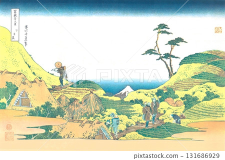 Katsushika Hokusai Thirty-six Views of Mount Fuji #21 Shimomeguro 131686929