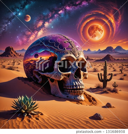 Desert Skull with Celestial Sky Desert Skull with Celestial Sky 131686938