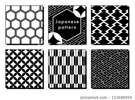 單色簡約日式圖案集 131686959