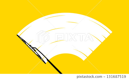 Wipers are clearing the windshield. Wiping for the windshield of a car. Clean window, wiper blades. Vector illustration. 131687519
