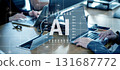 實施AI業務利用和DX實施的企業團隊會議 131687772