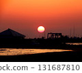 Sunset over the fishing port 131687810