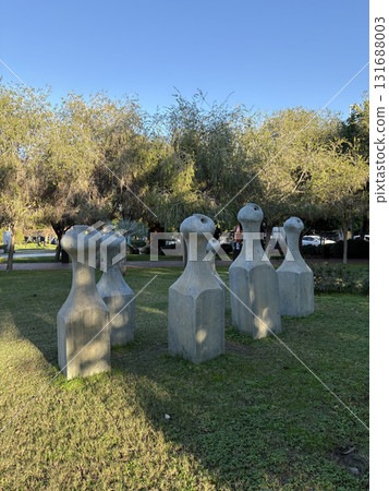 Ataturk sculpture in the center of Bursa Heykel. High quality photo 131688003