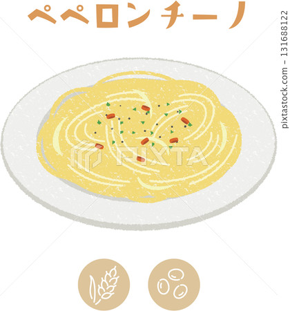 學校午餐咖哩飯和過敏原顯示圖示的插圖 131688122