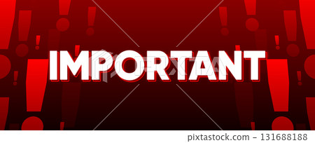 Important banner. Important, attention and notice banner. Announce message, important information. Modern Web Banner. 131688188