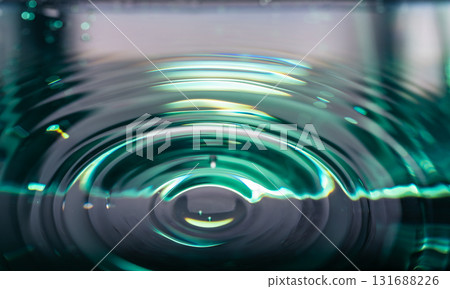 380.Circular Ripples On Liquid Surface With Blue-Green Light 380.Circular Ripples On Liquid Surface With Blue-Green Light 131688226
