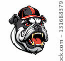 BULLDOG WITH BASEBALL CAP 131688379