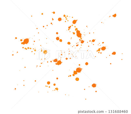 Orange splashes. Watercolor illustration. For fabric, wallpaper, packing paper, greeting cards, design, decoration and illustration. 131688460