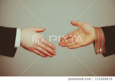 Two business people shaking hands 131688619