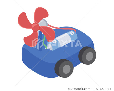 科學課上使用的螺旋槳汽車的插圖 科學課上使用的螺旋槳汽車的插圖 131689075