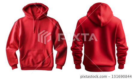 Set of red front and back view tee hoodie hoody sweatshirt on transparent background cutout, PNG file. Mockup template for artwork graphic design Set of red front and back view tee hoodie hoody sweatshirt on transparent background cutout, PNG file. Mockup template for artwork graphic design 131690844