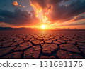 Dry and cracked land, dry due to lack of rain. Effects of climate change such as desertification and droughts. 131691176