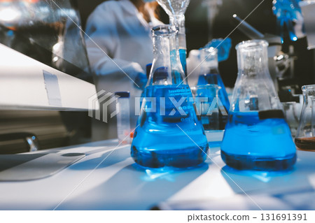 Researchers working in the clinical laboratory 131691391