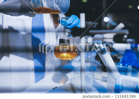 Researchers working in the clinical laboratory 131691399