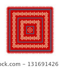 Red carpet with floor pattern. 131691426